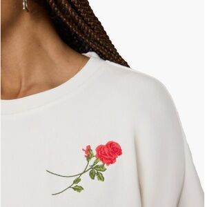 Women’s Cream White Sweatshirt with Roses size M, Spring